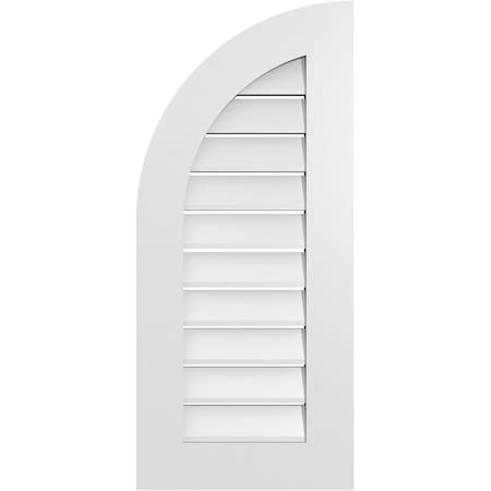 Ekena Millwork Quarter Round Top Left Surface Mount PVC Gable Vent w/ 3-1/2"W x 1"P Standard Frame, 16"W x 36"H GVPQL16X3601SF
